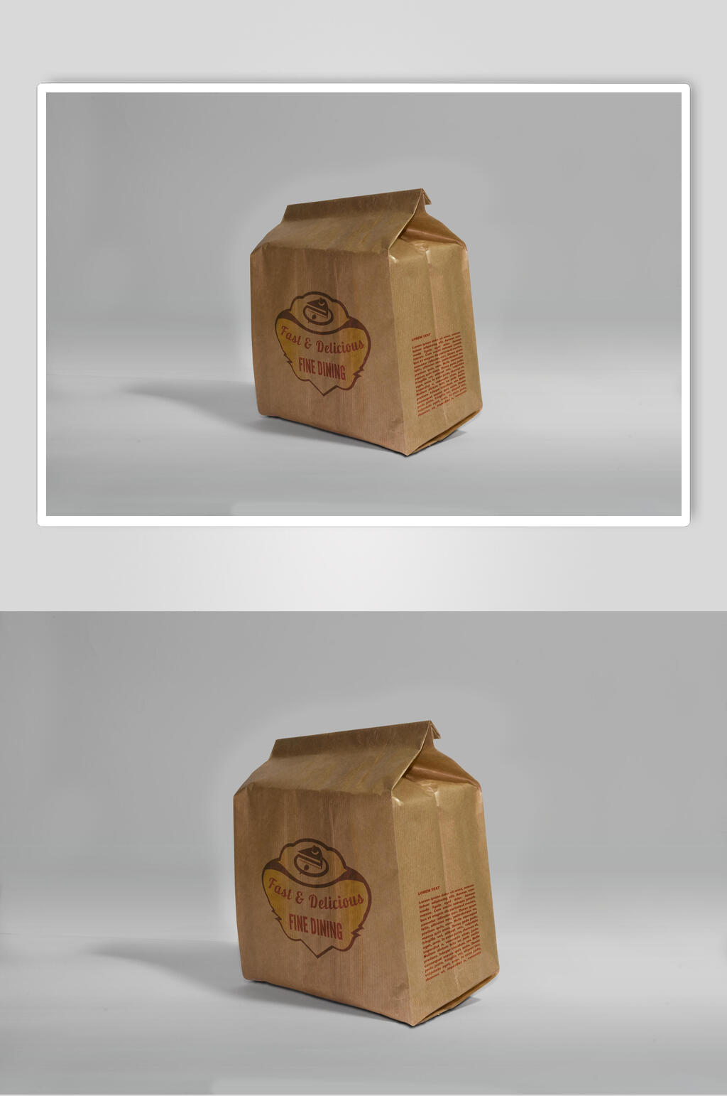 纸箱食品袋样机效果图素材