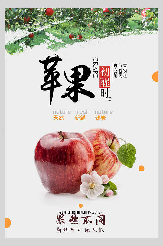 天然美味苹果海报设计