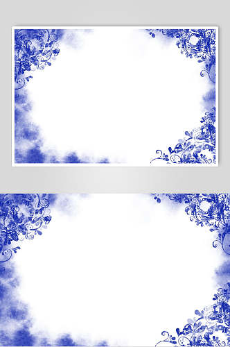 蓝白西方节日圣诞节雪花相框高清图片