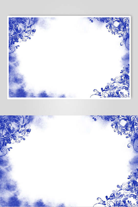 蓝白西方节日圣诞节雪花相框高清图片