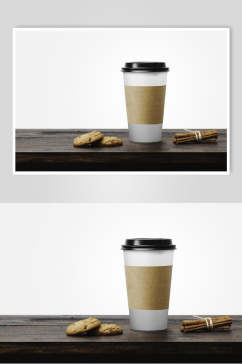 咖啡纸杯饼干美食下午茶整套VI样机效果图