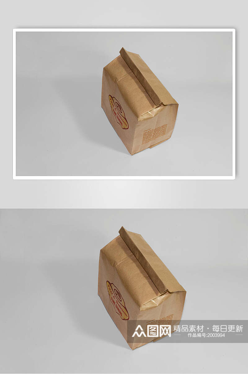 卡其色纸箱食品袋样机效果图素材