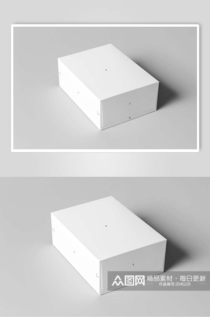 白色纸盒样机贴图效果图素材
