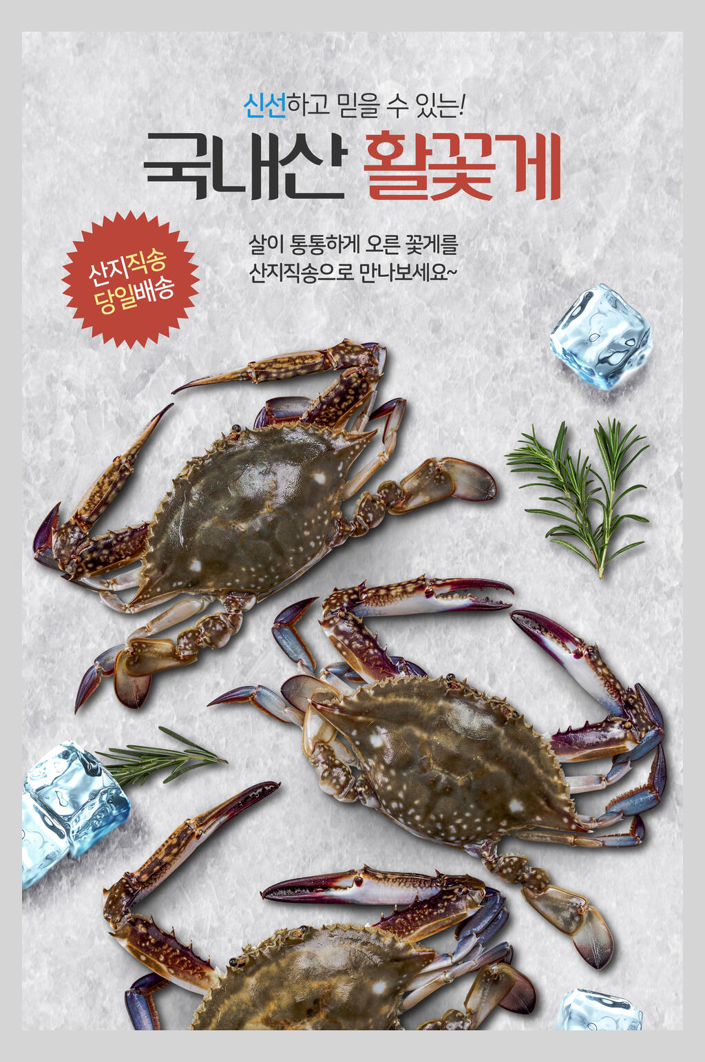 新鲜美味青蟹海鲜海报素材