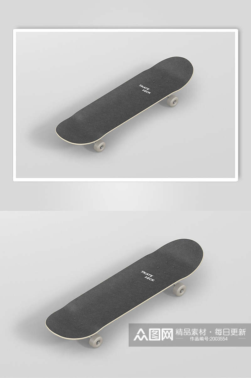 灰色滑板样机效果图素材