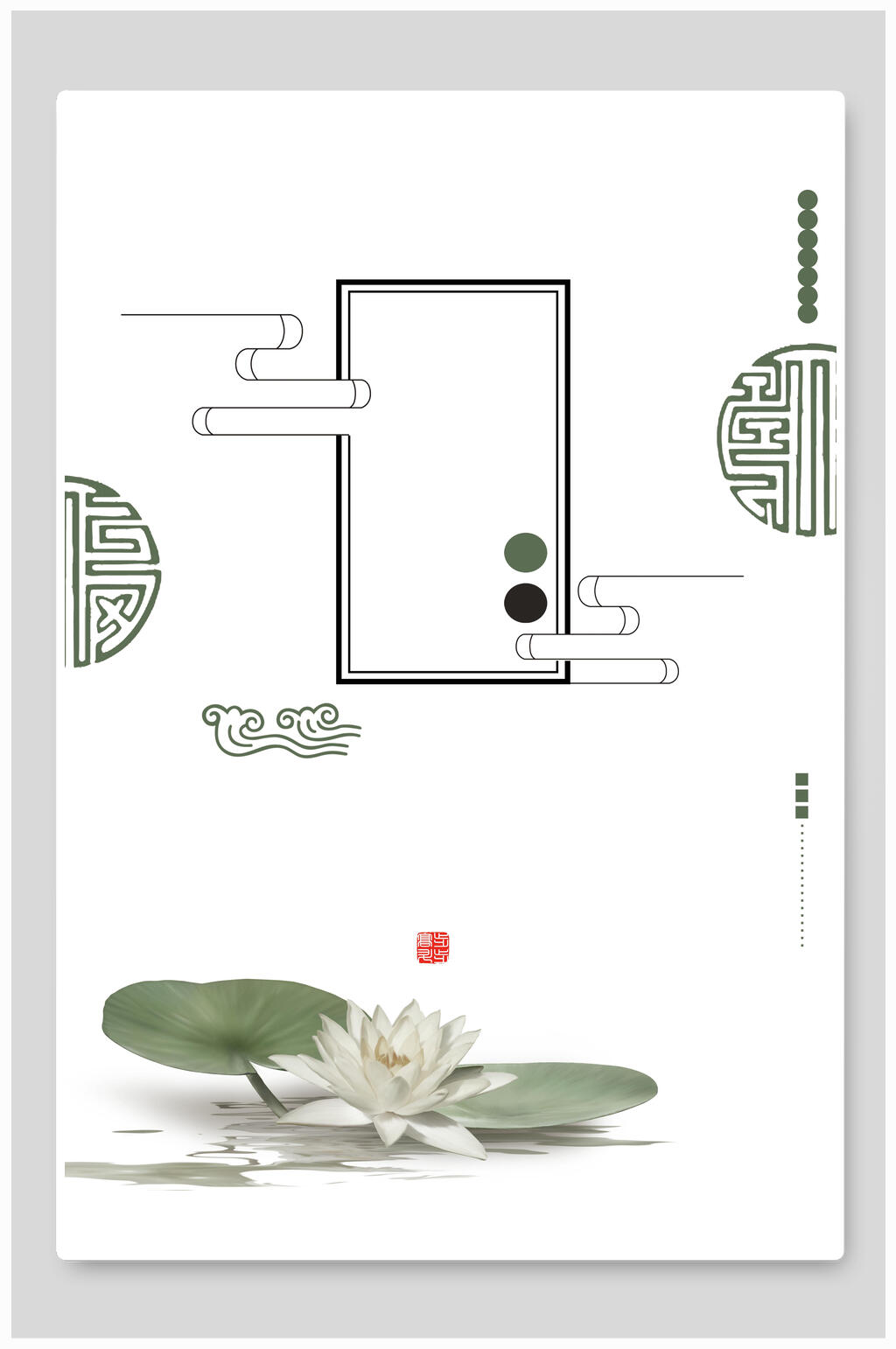 极简中式清新淡雅花卉背景模版素材素材