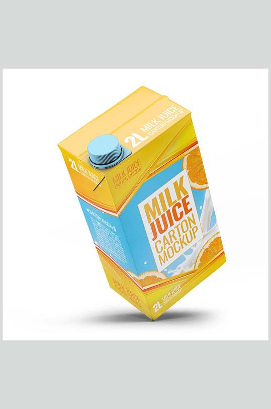 大容量果汁饮品牛奶盒包装样机效果图