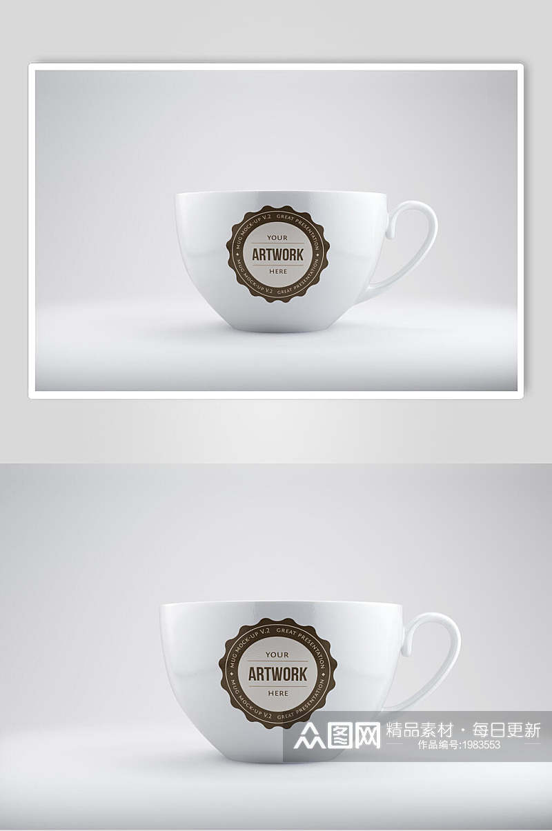 杯子咖啡LOGO展示VI样机效果图素材