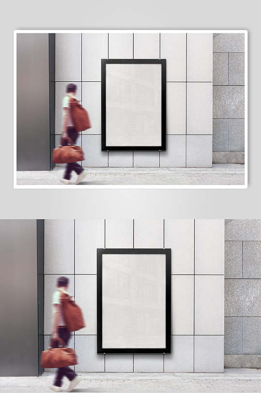 瓷砖墙面海报样机效果图-众图网