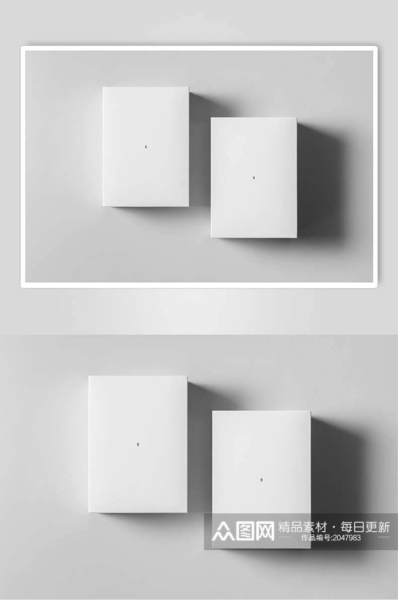 白色纸箱样机贴图效果图素材