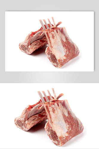 新鲜猪肉排骨摄影图片