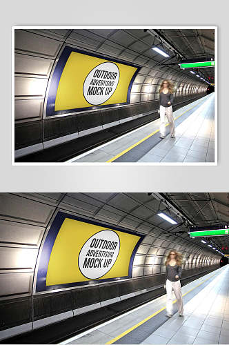 隧道广告户外广告海报样机
