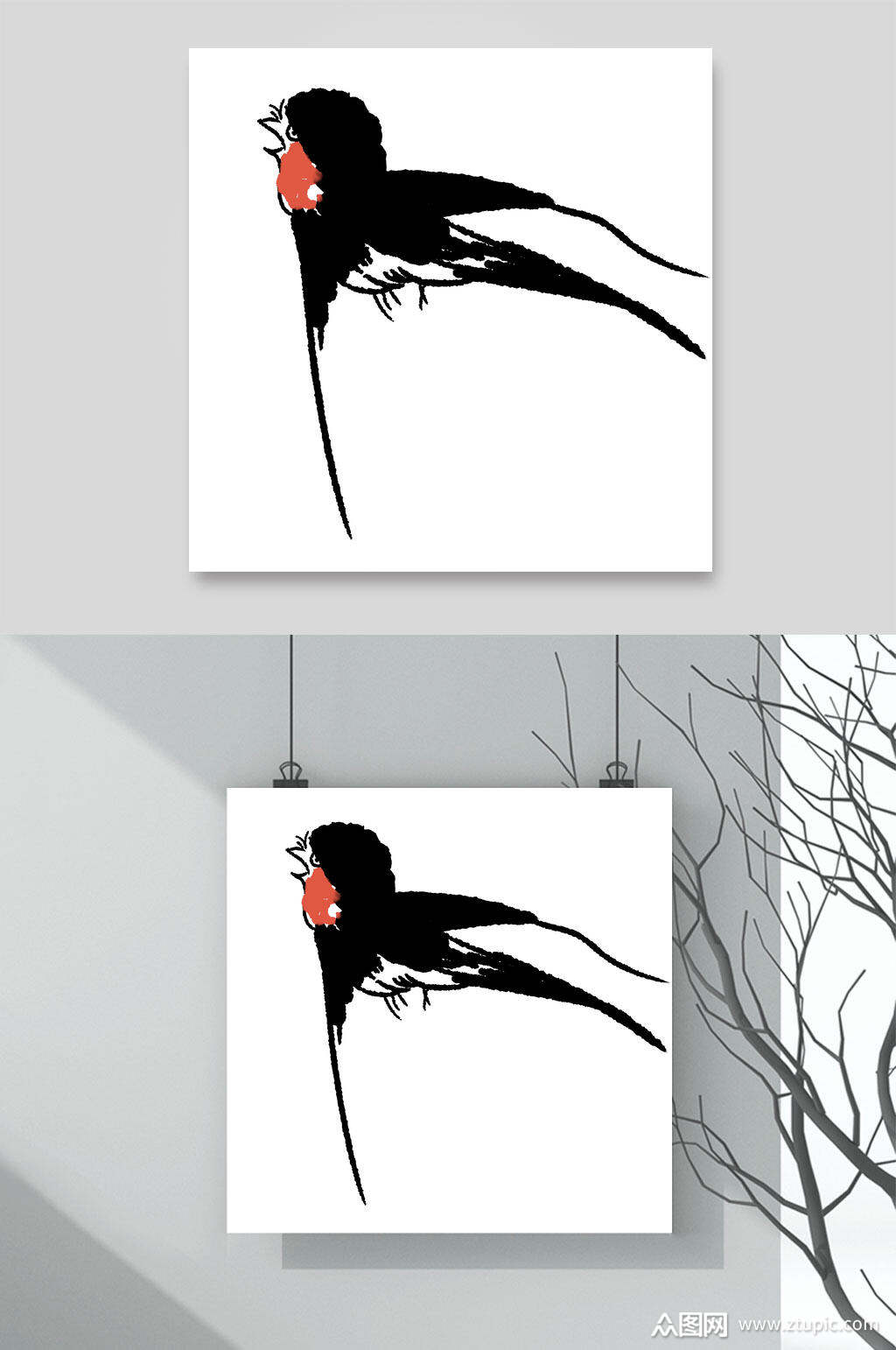 春天春季燕子素材两联挂画水墨春燕