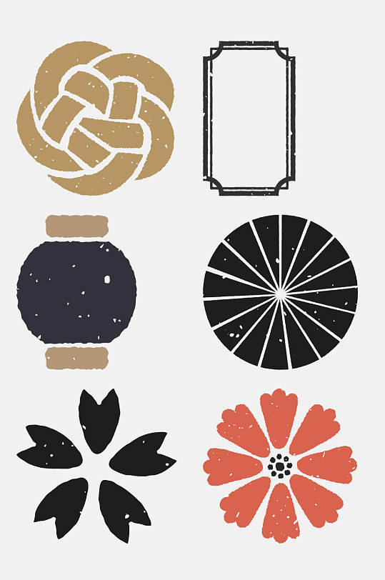 和伞灯笼日式免抠元素素材