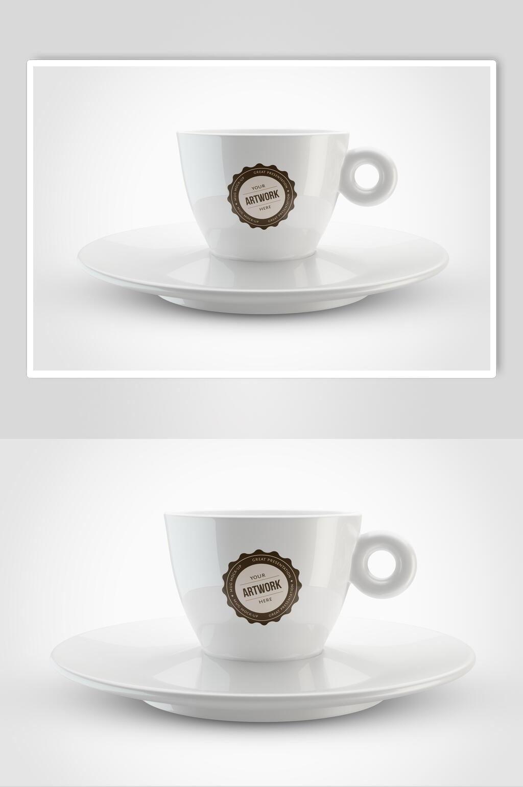 高端咖啡杯子LOGO展示VI样机效果图素材