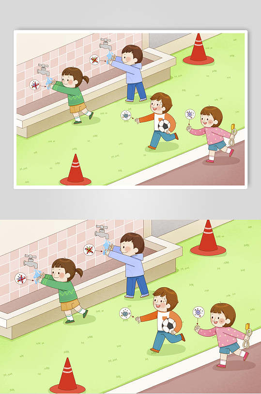 儿童安全插画图片-儿童安全插画素材下载-众图网