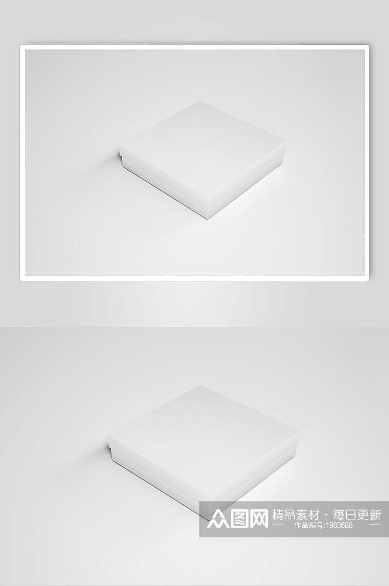 白色方形首饰礼盒样机效果图素材