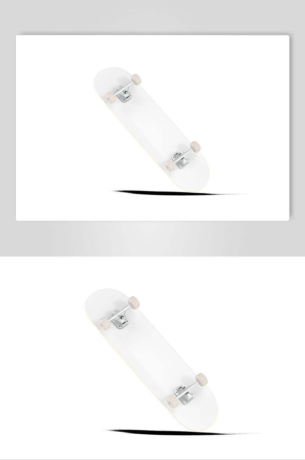 白色滑板样机效果图素材
