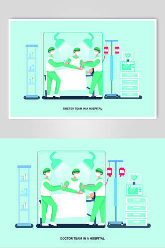 医院医疗场景矢量插画素材医生和患者