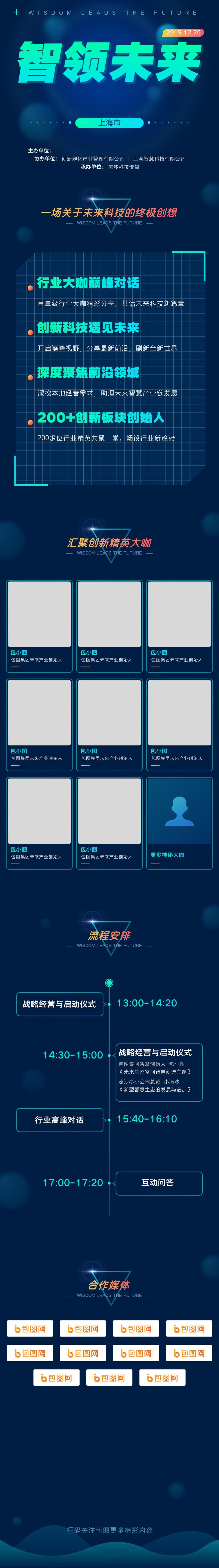 智领未来数据报告手机H5长图素材
