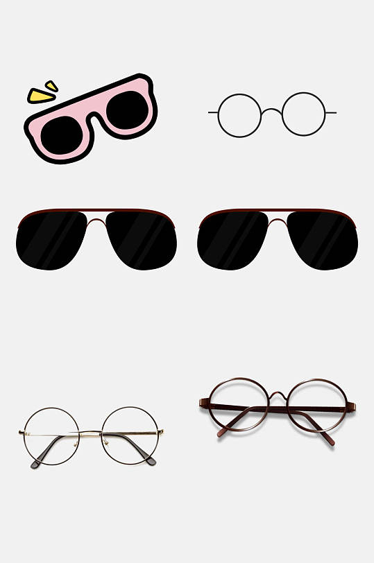 墨镜免抠元素卡通眼镜