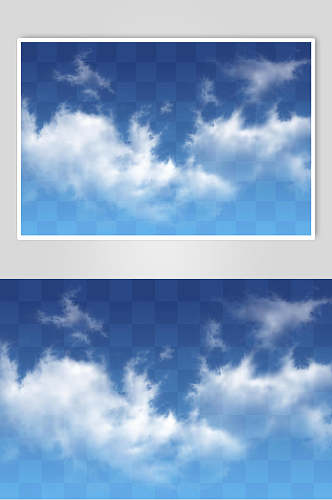 云雾云朵白云素材蓝天白云两联免抠元素