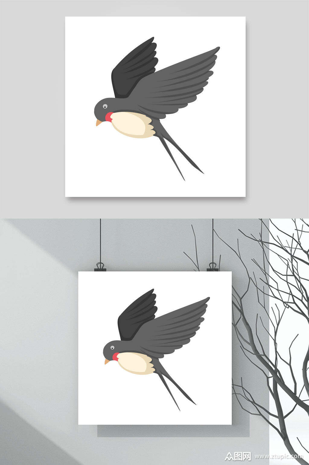 简约春天春季燕子素材