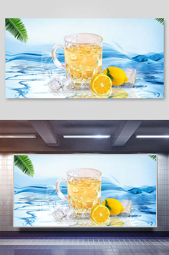 夏日冷饮橙汁背景素材