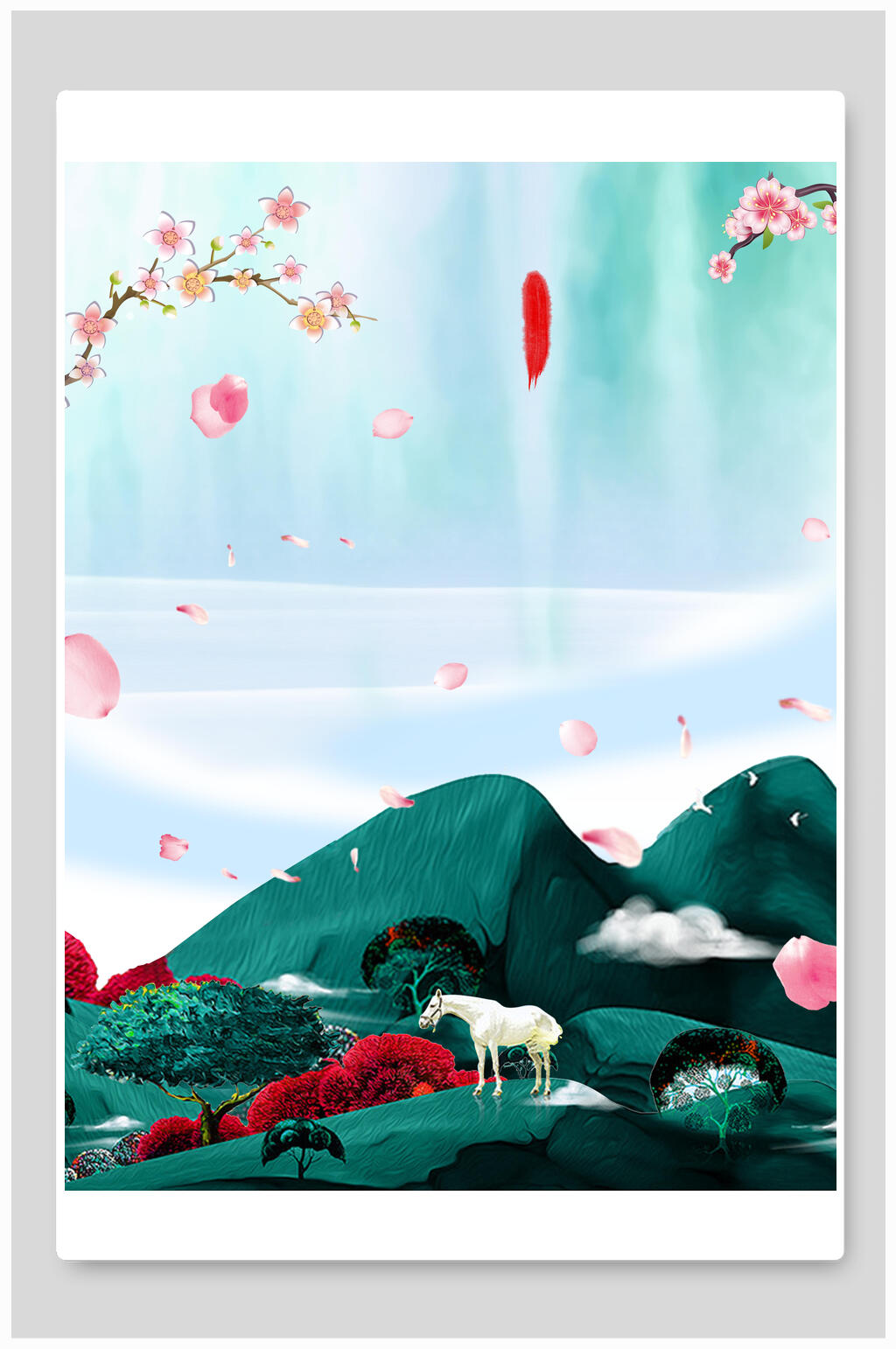 清新淡雅地产背景模版素材素材