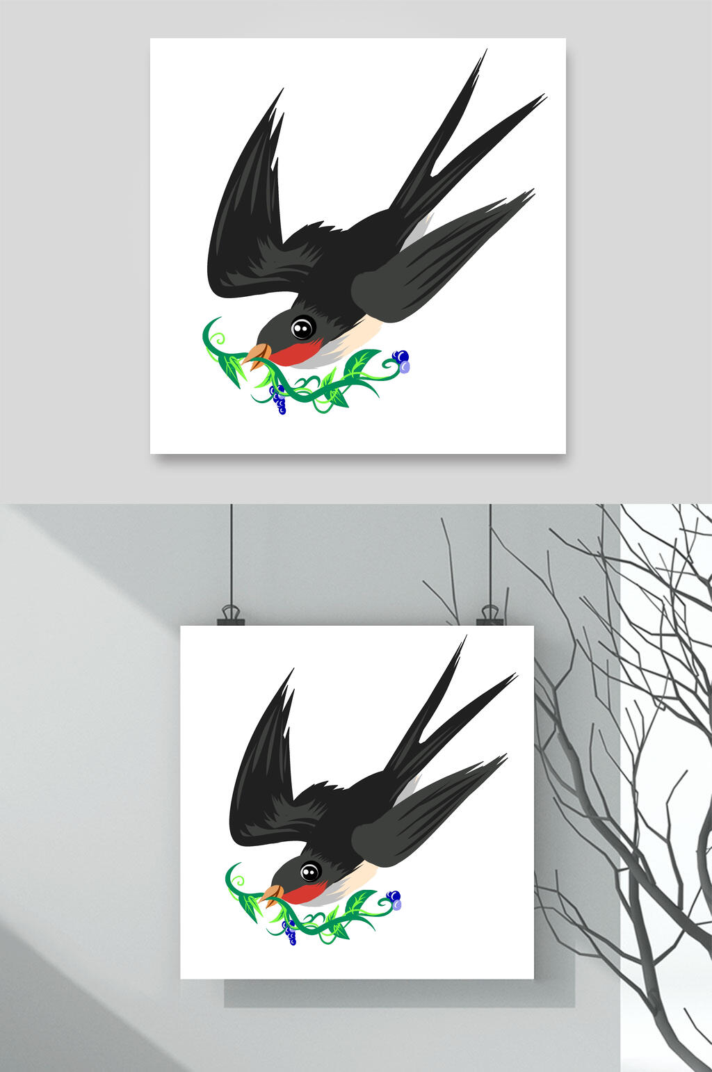 燕子筑巢 卡通图片