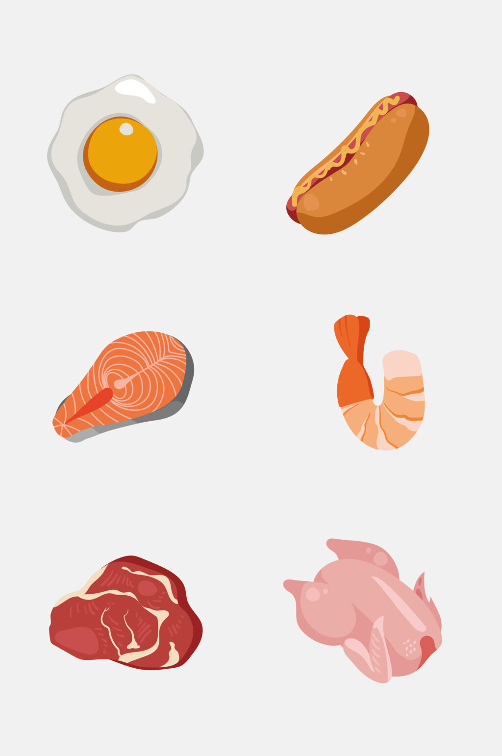 披萨汉堡素材鸡肉牛肉汉堡标贴素材