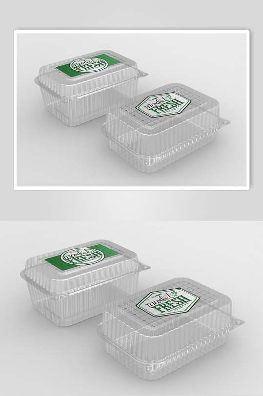 透明塑料盒零食袋样机效果图