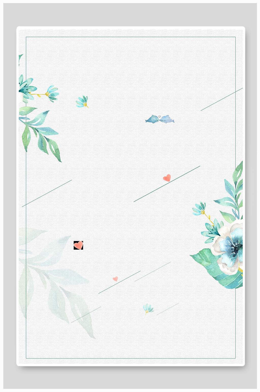 极简清新淡雅花卉背景模版素材素材