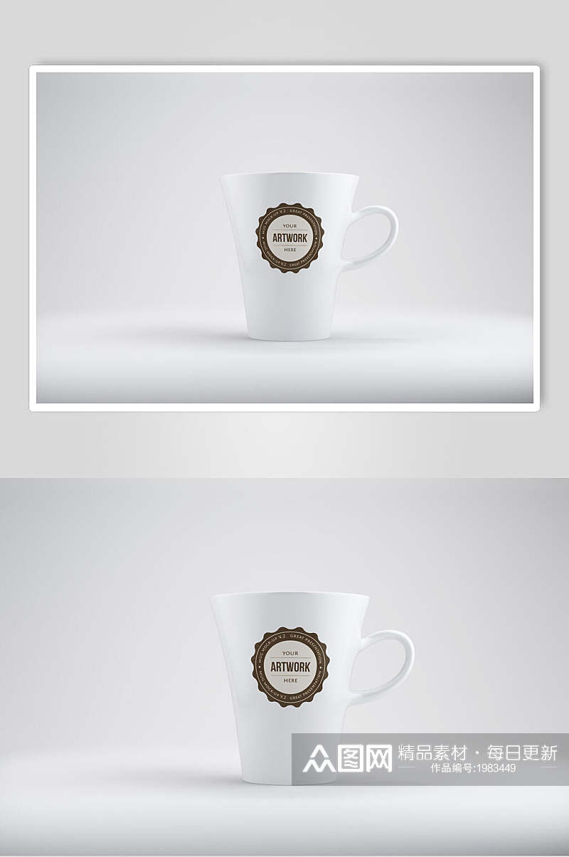 白色高端咖啡LOGO展示VI样机效果图素材