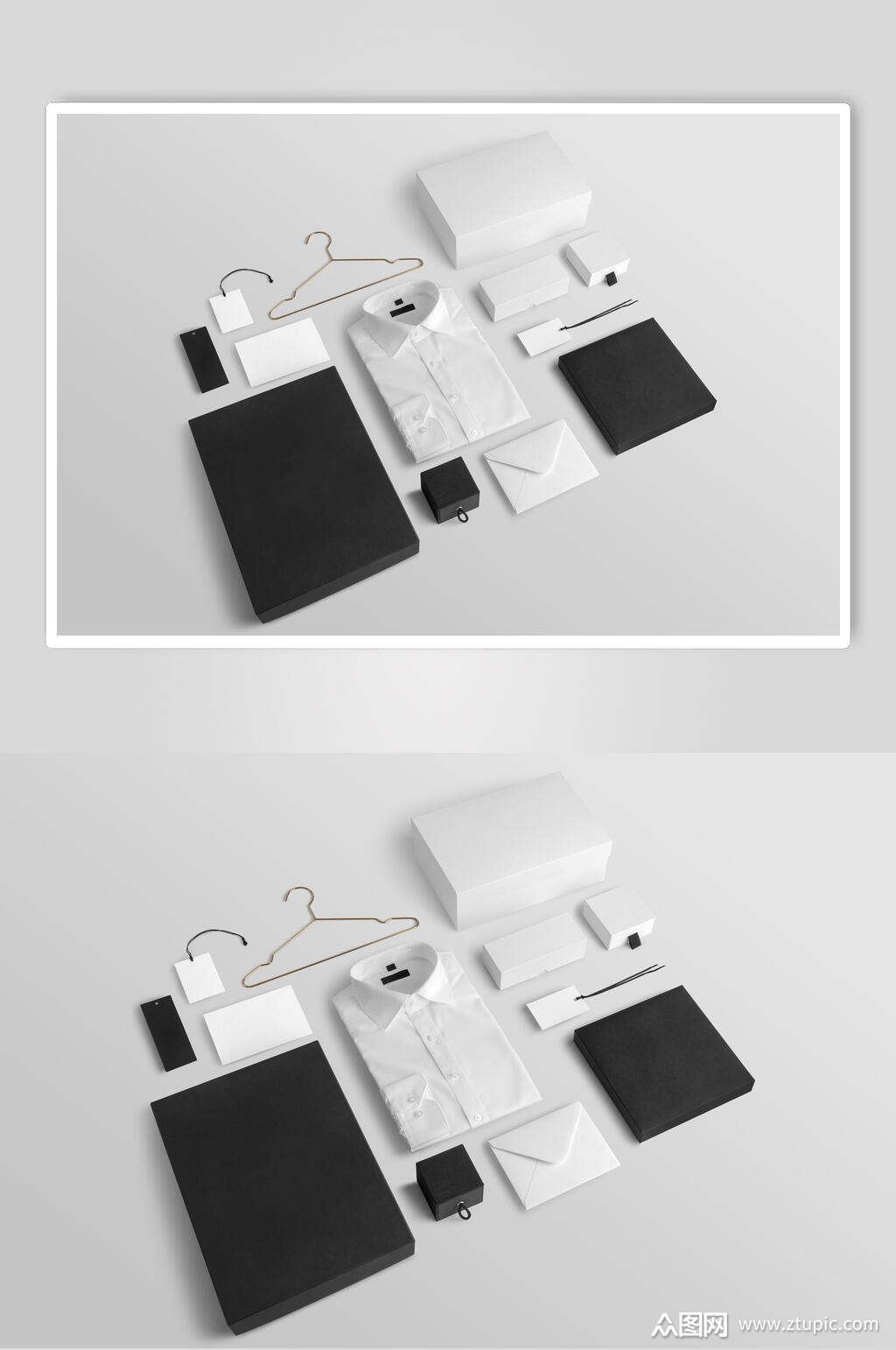 黑白整套服饰标签样机