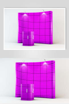 紫色广告展示牌海报样机