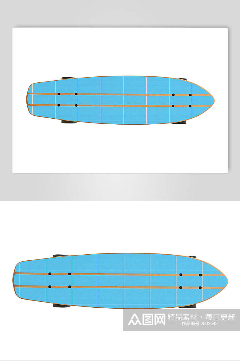蓝色滑板样机效果图素材