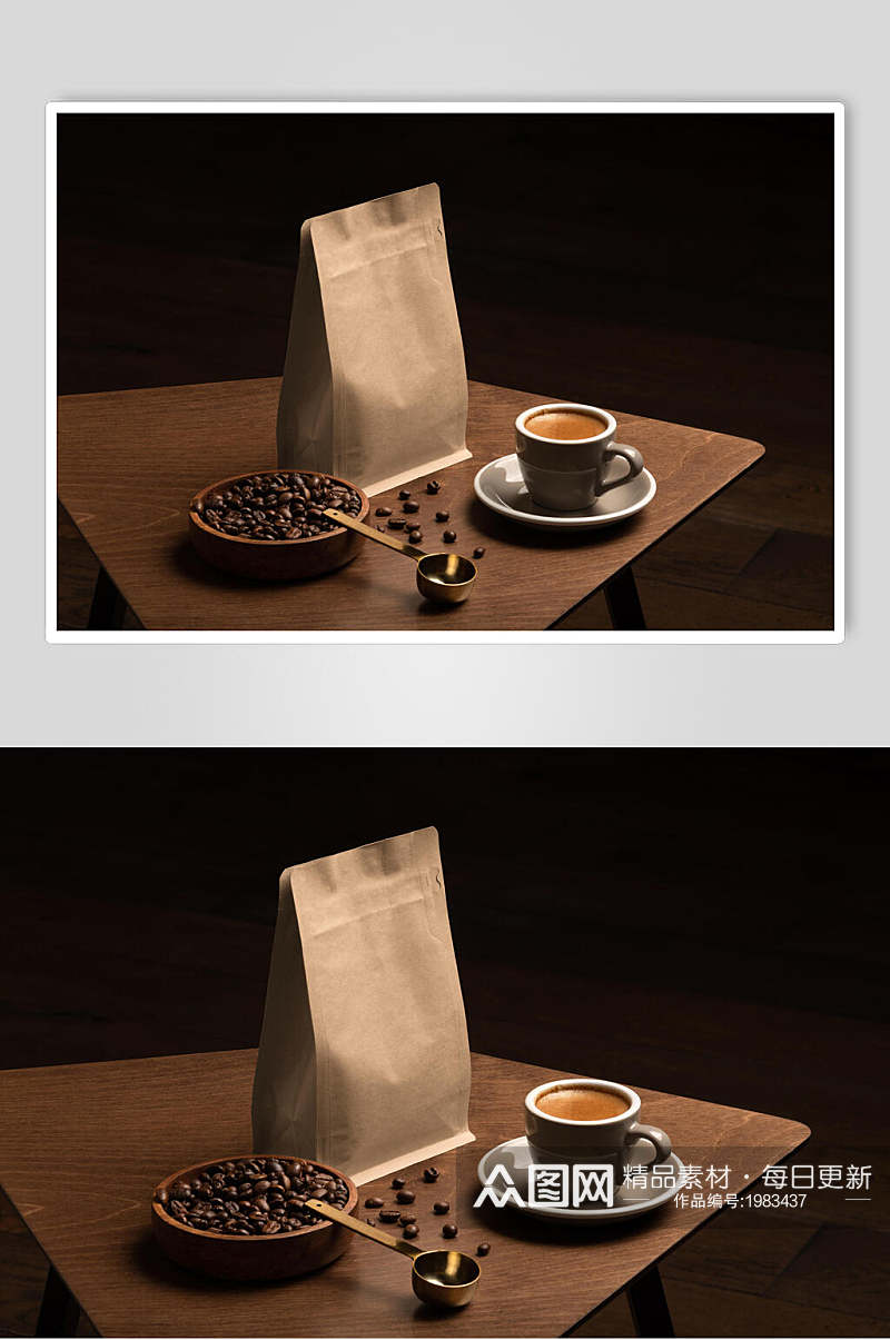 棕色咖啡袋下午茶整套VI样机效果图素材