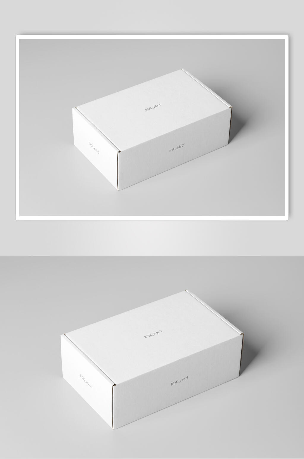 白色纸箱LOGO展示样机效果图素材