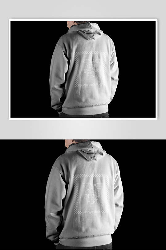 大气极简灰色卫衣样机