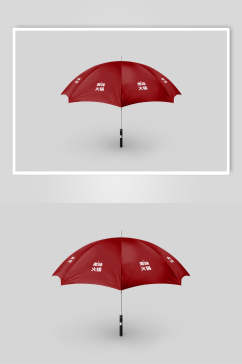 红色美味火锅餐饮雨伞样机效果图