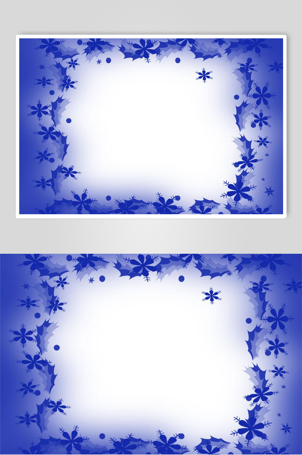 蓝色圣诞节雪花相框摄影图片素材