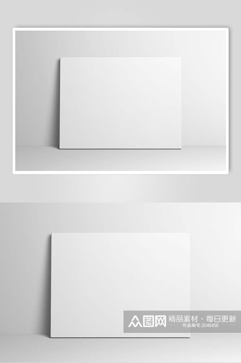 长方形白底画布样机素材