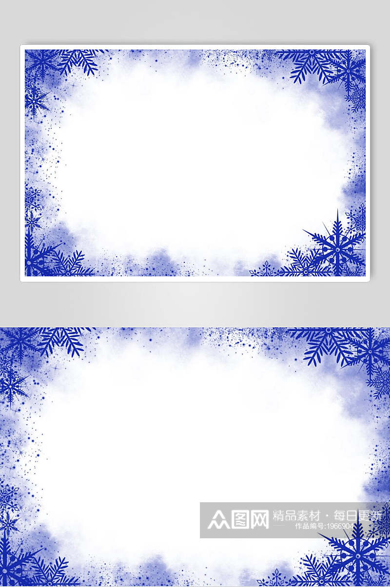 创意西方节日圣诞节雪花相框高清图片素材