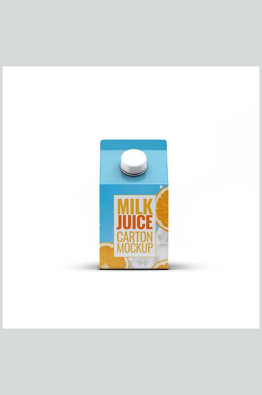 清新果汁牛奶盒包装样机效果图