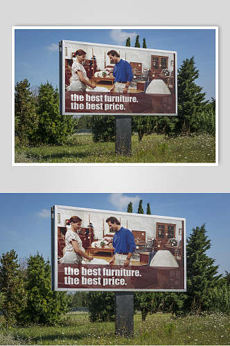 方形大型户外广告海报样机