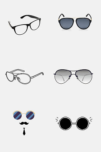 墨镜免抠元素卡通眼镜太阳眼镜