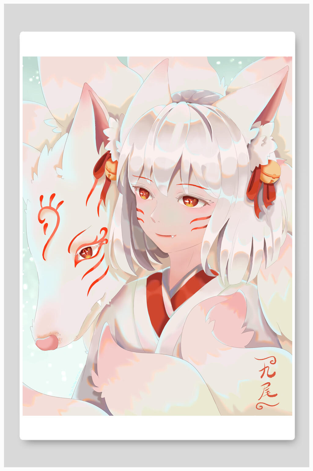山海经插画古风卡通风美女素材
