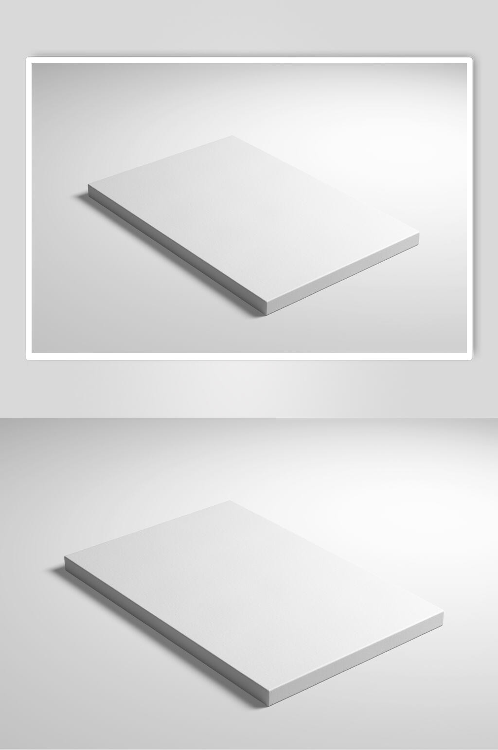 白色相册画布样机效果图素材
