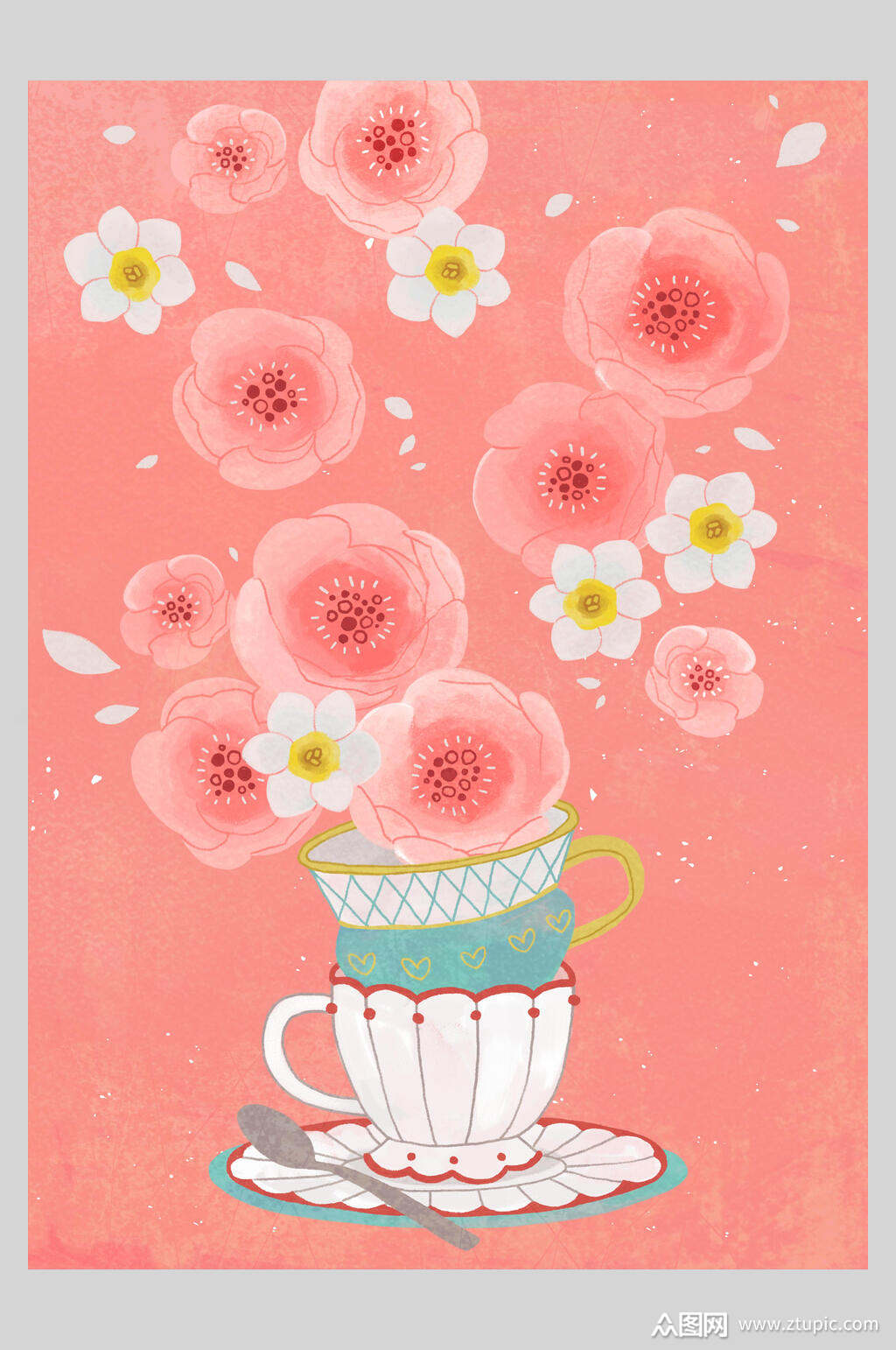 粉色简单创意海报